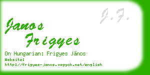 janos frigyes business card
